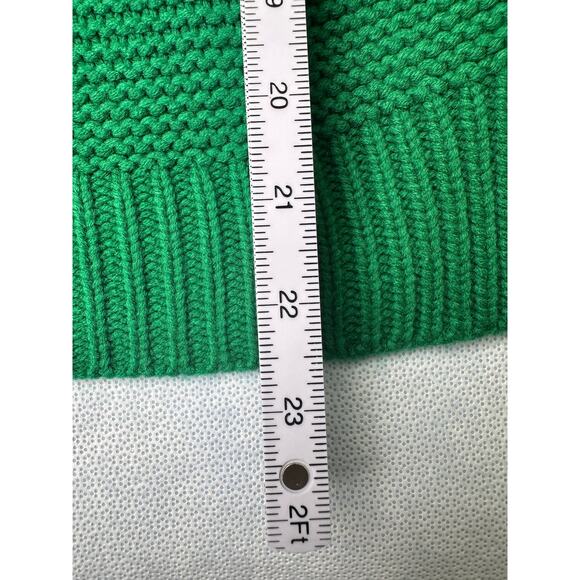 VICI Small Green Textured Knit Turtleneck Cotton Cabincore Preppy Sweater - Picture 4 of 5